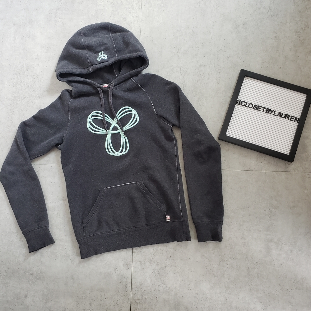 Aritzia TNA Baltic Hoodie Sweater - Grey & Teal